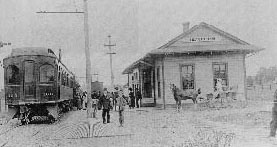 Photo of Oregon Electric Railway depot around 1913