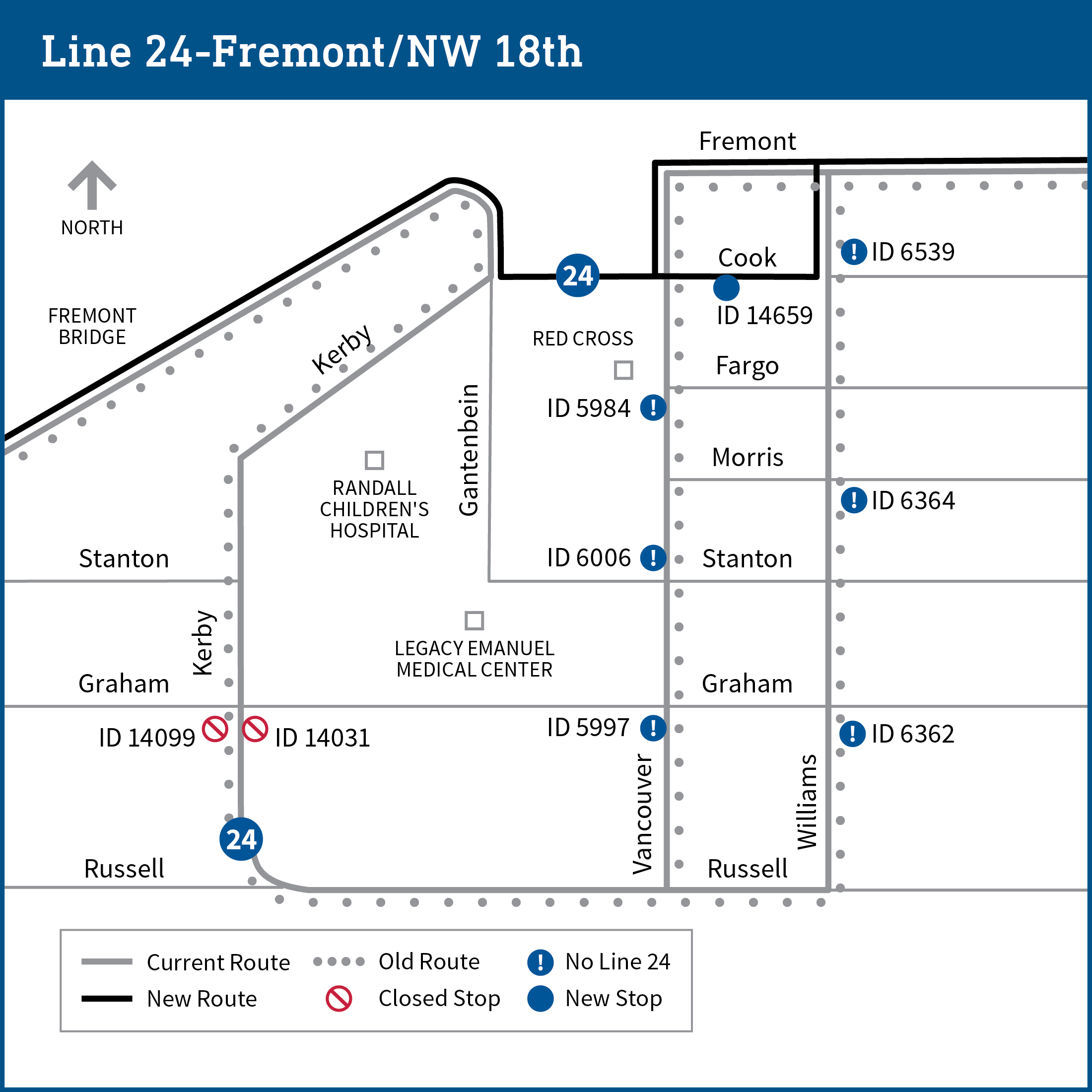 Map of Line 24 updates